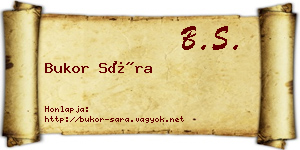 Bukor Sára névjegykártya