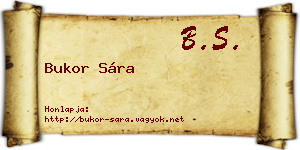 Bukor Sára névjegykártya