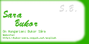 sara bukor business card